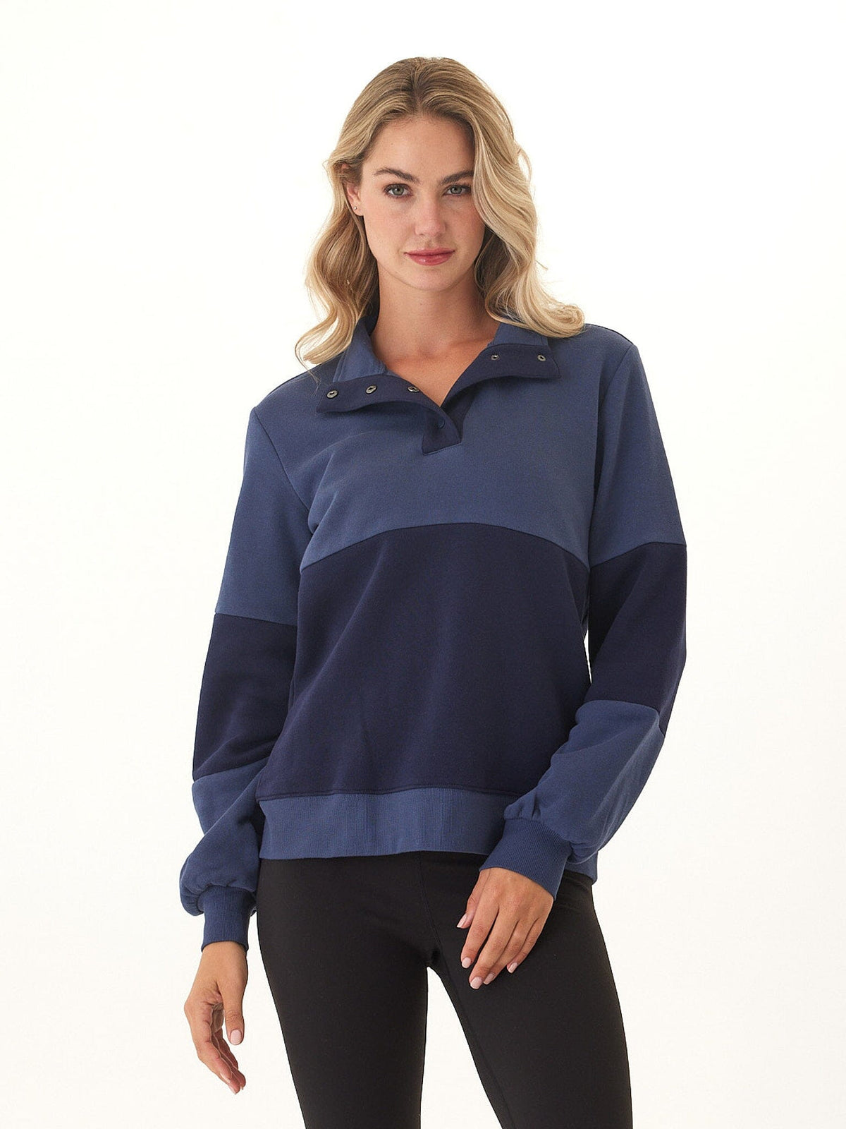 Danielle Colorblock Fleece Mock Neck Pullover