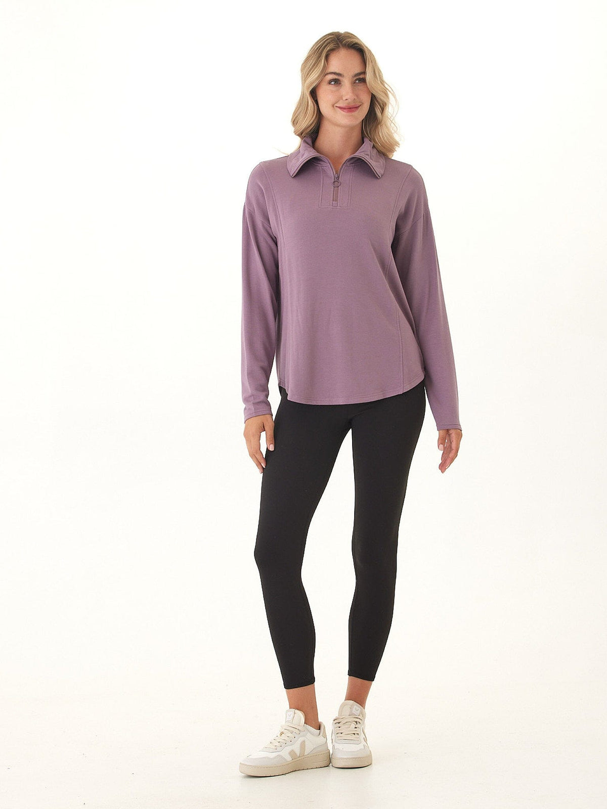 Jenna Feather Fleece Quarter Zip Pullover
