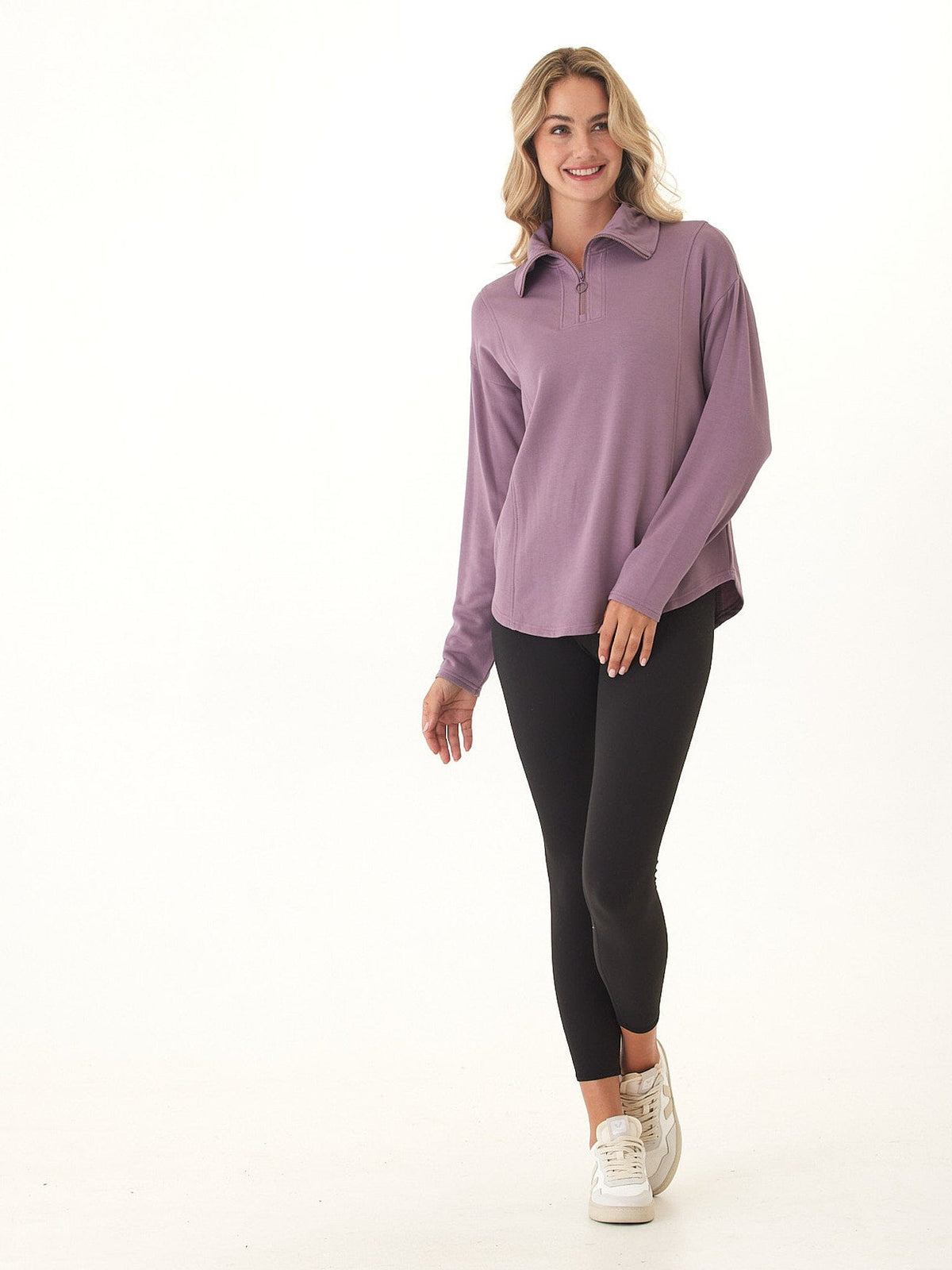 Jenna Feather Fleece Quarter Zip Pullover