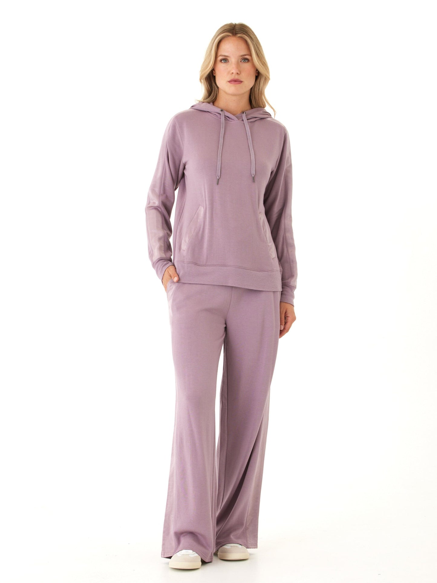 Romi Feather Fleece Trim Detail Hoodie