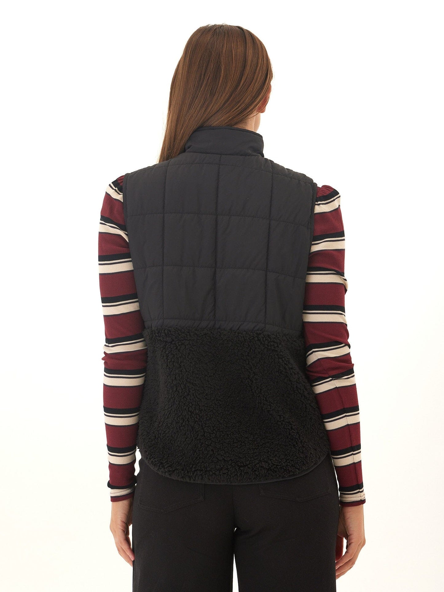 Janey Puffer Sherpa Mix Vest