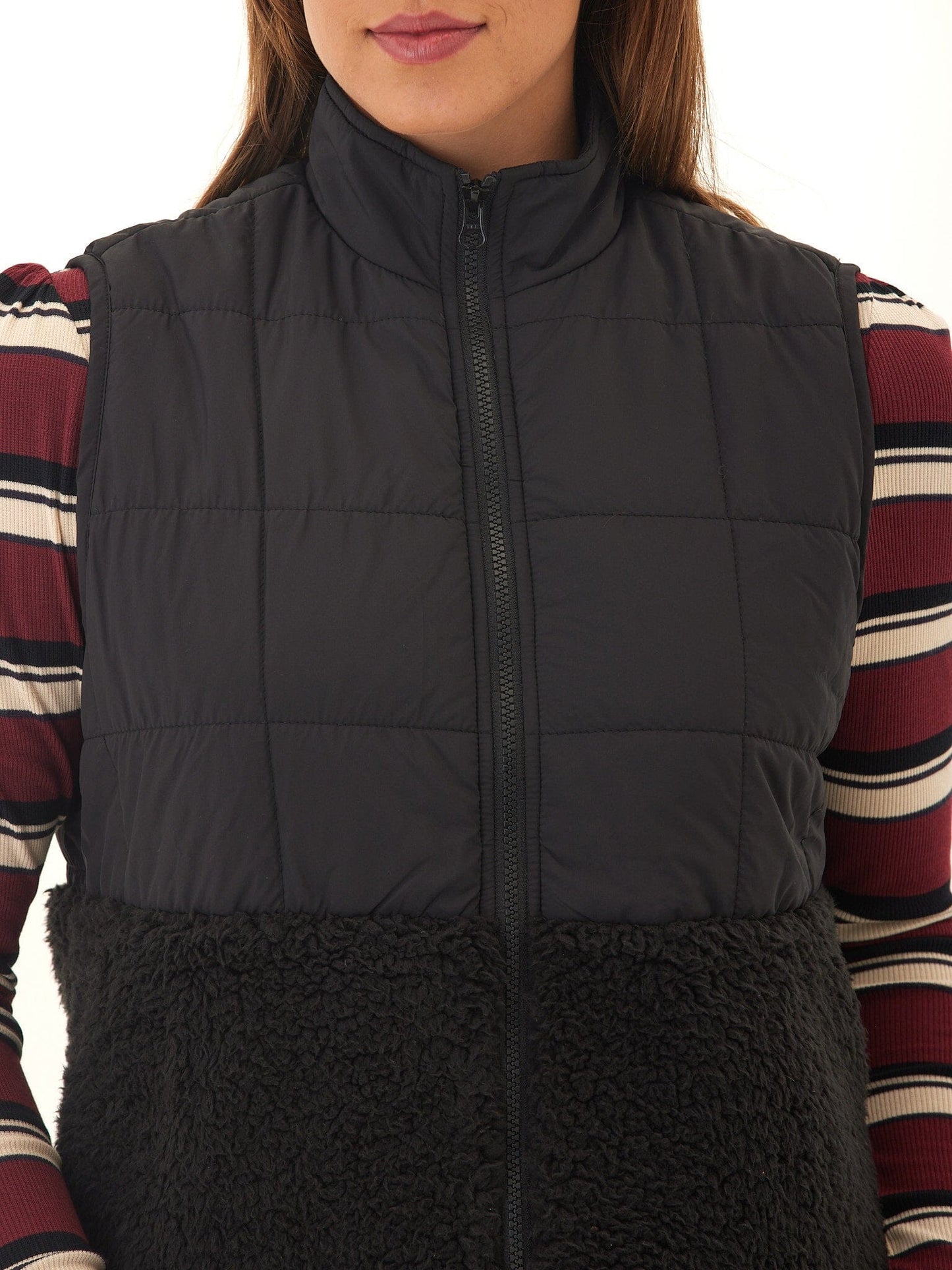 Janey Puffer Sherpa Mix Vest