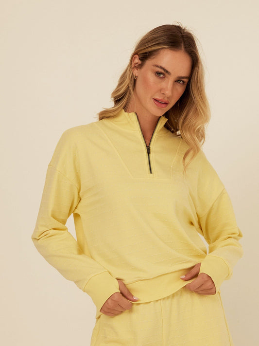 Kindra Dot Embroidered Terry Pullover