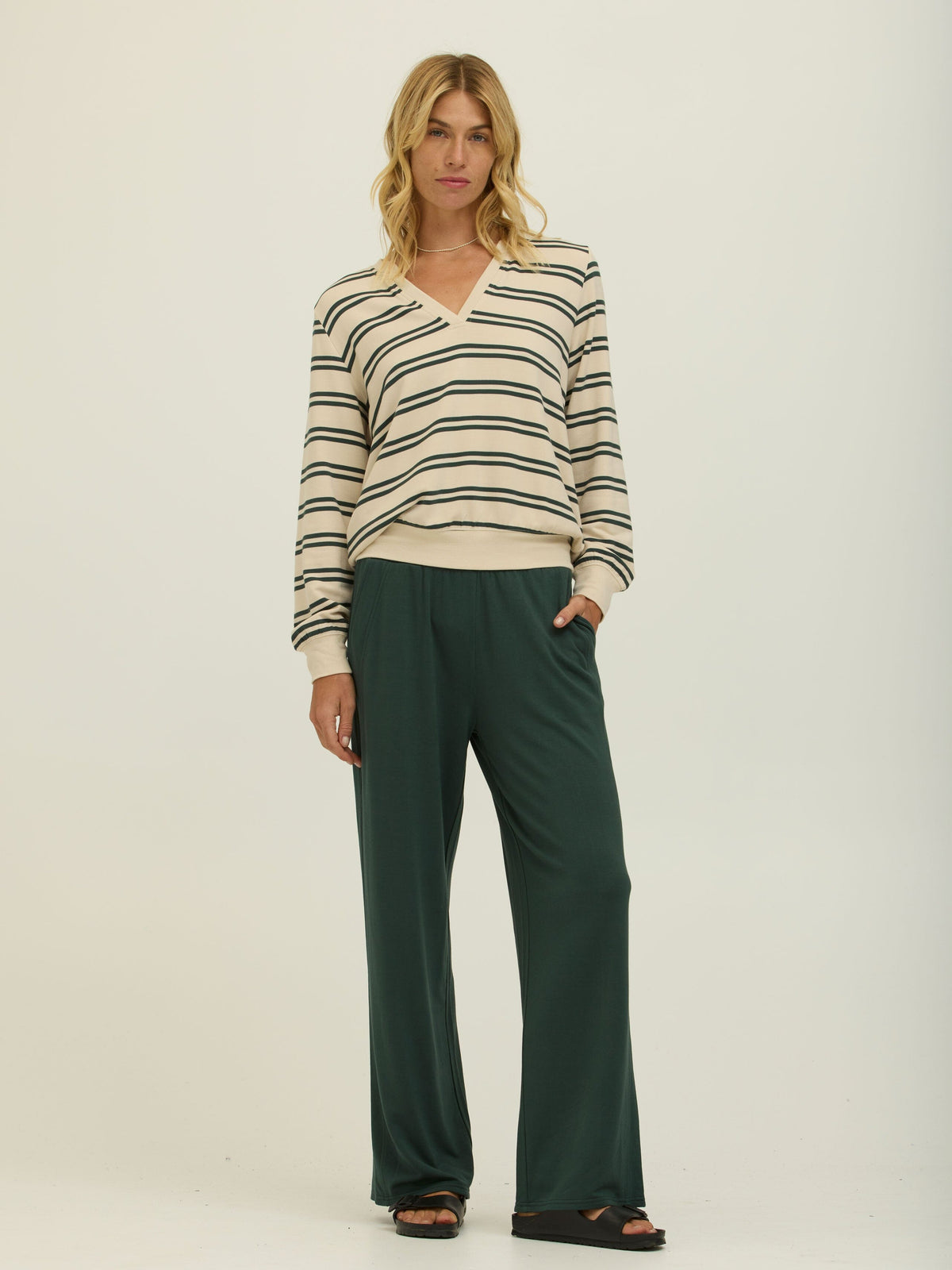 Hadley Barbados Stripe Feather Fleece Pullover
