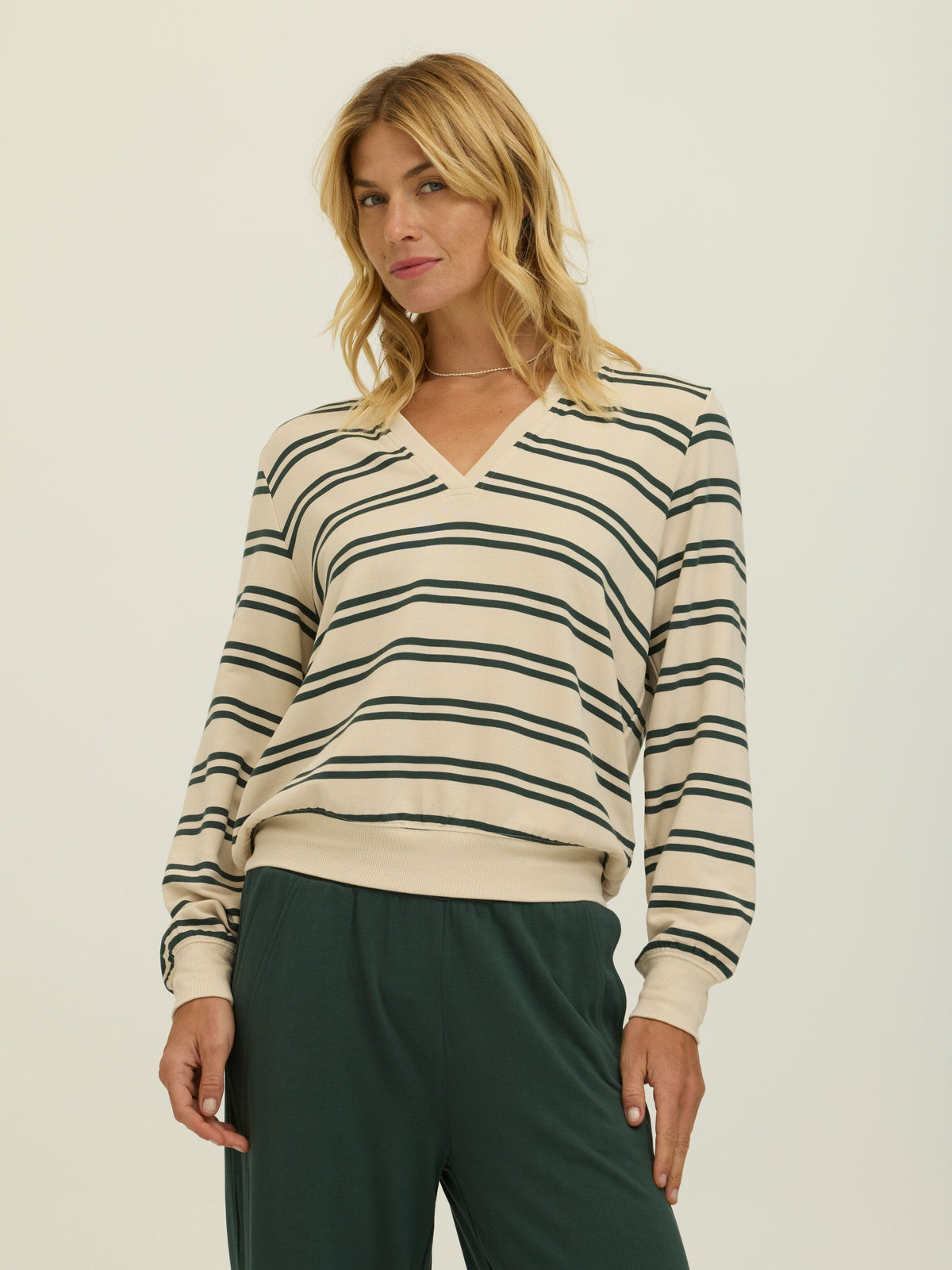 Hadley Barbados Stripe Feather Fleece Pullover