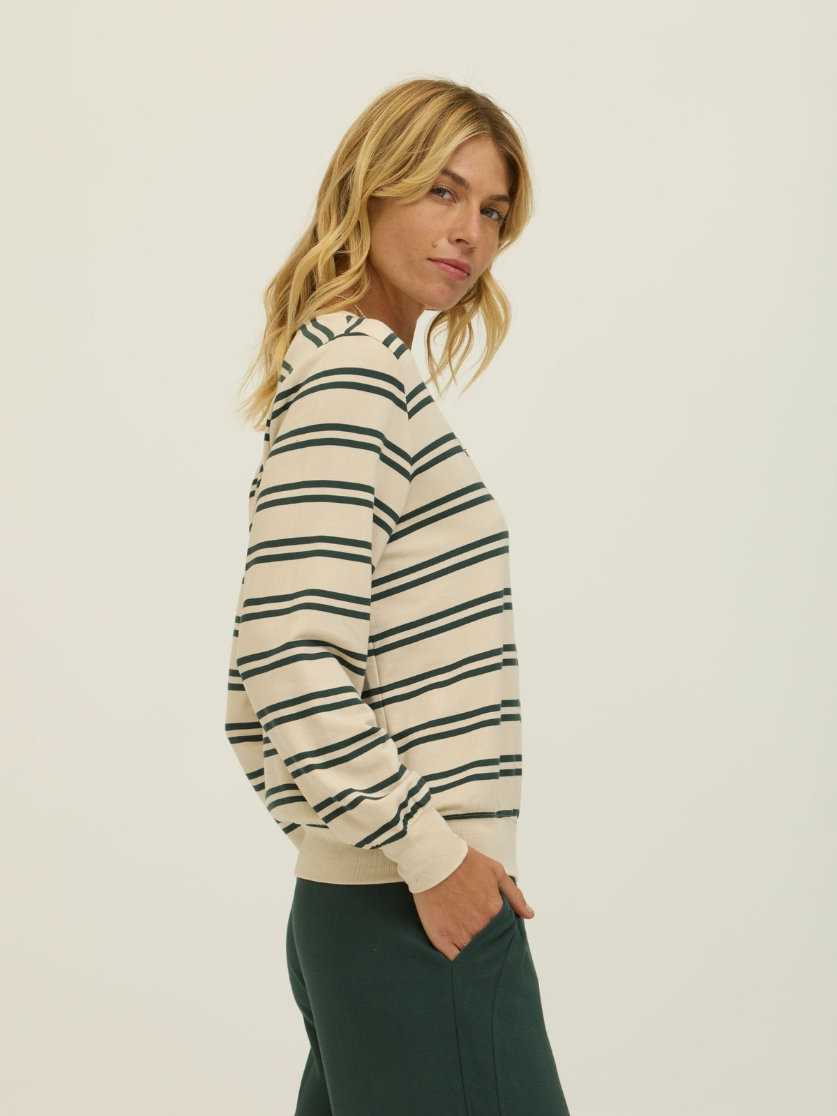 Hadley Barbados Stripe Feather Fleece Pullover
