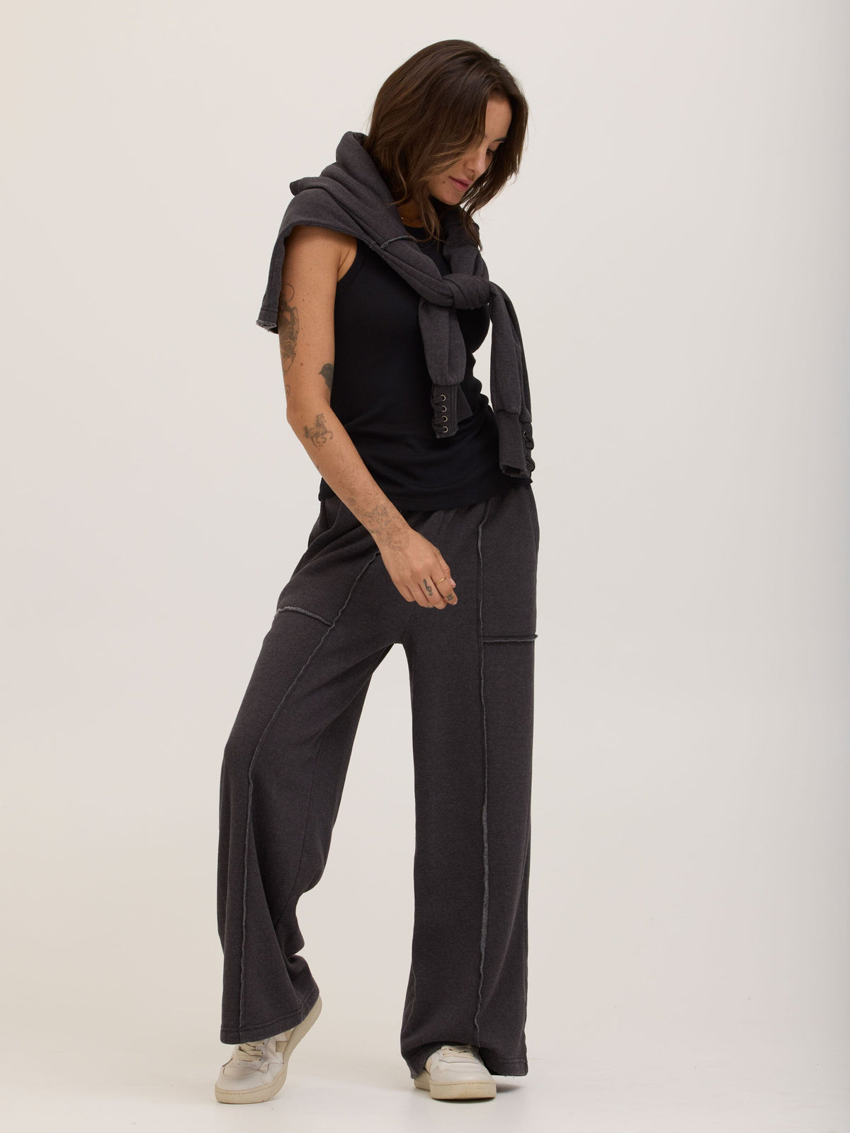 Sigourney Mineral Wash Fleece Wide Leg Pant