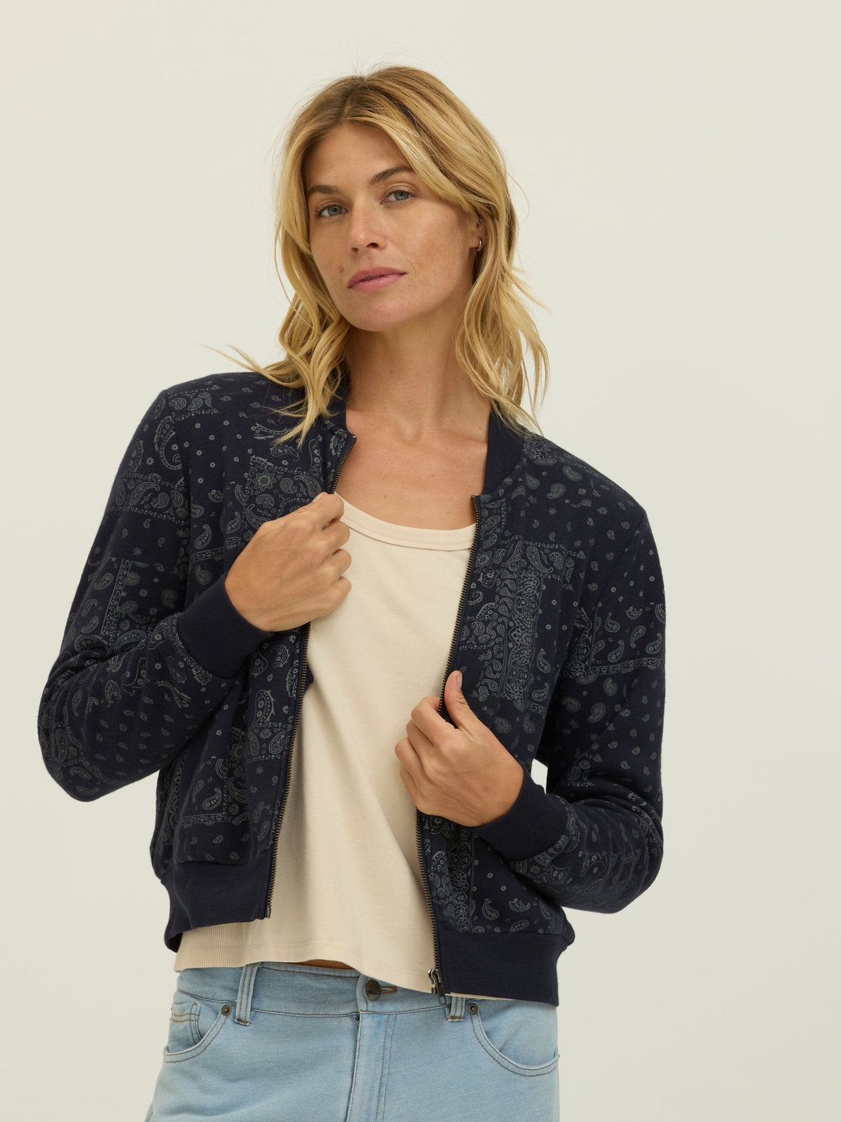 Maida Classic Paisley Print Fleece Jacket