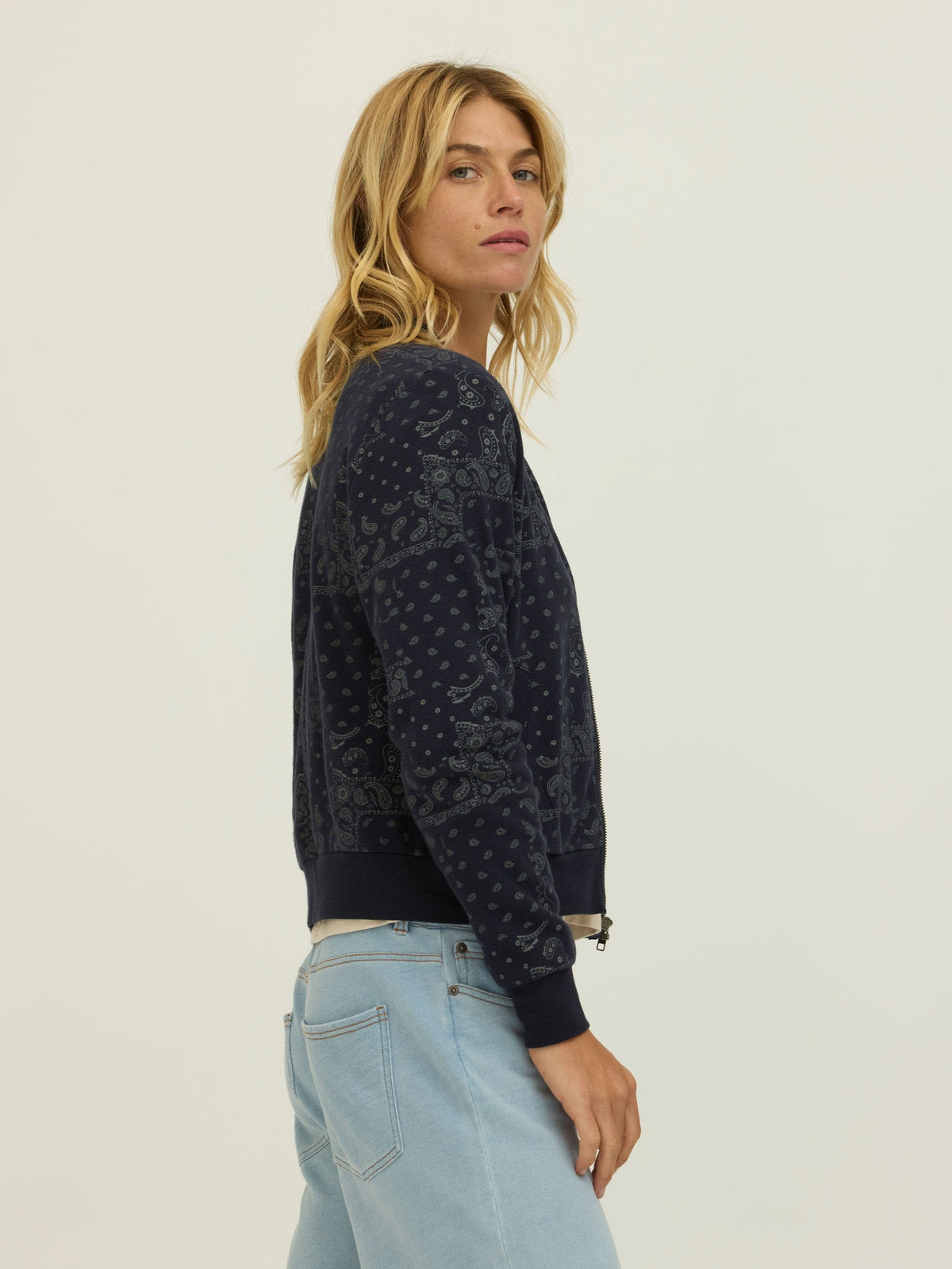 Maida Classic Paisley Print Fleece Jacket