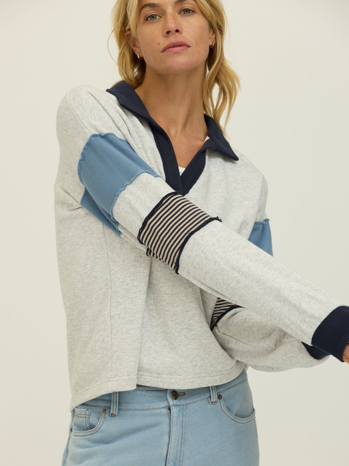 Paula Cotton Terry Colorblock Pullover