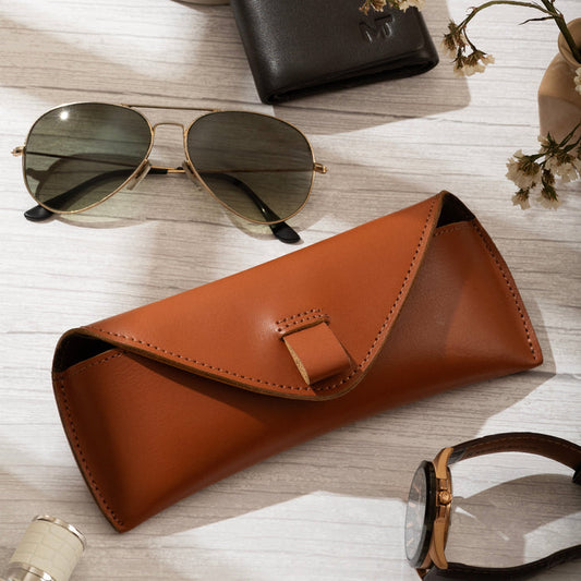 Tan Leather Sunglasses Case - Osadia Concept Store