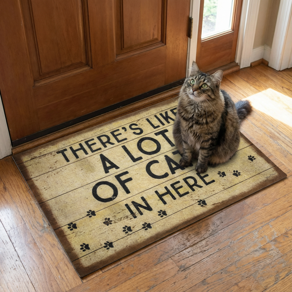 Cat Lover Doormat Entryway Indoor/Outdoor Rug | 34" x 20 | Slip-Resistant Backing