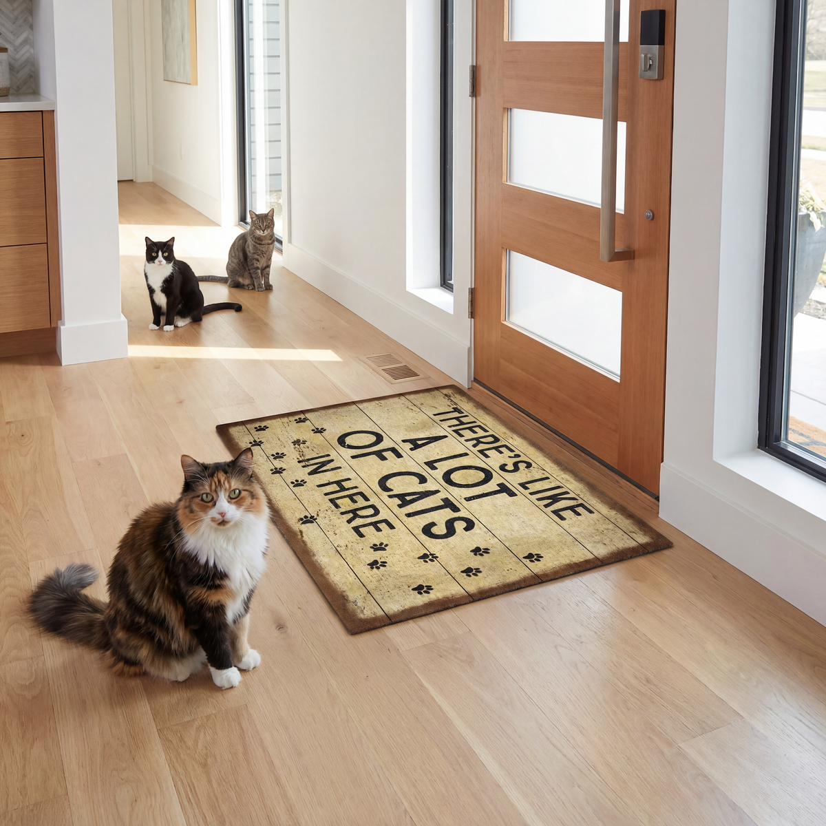 Cat Lover Doormat Entryway Indoor/Outdoor Rug | 34" x 20 | Slip-Resistant Backing
