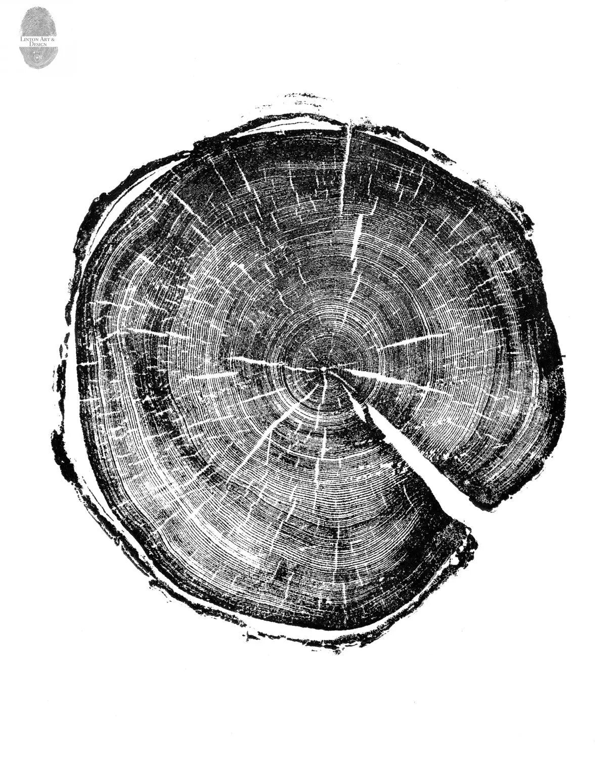 Three Panel Wall Art, Tree Blocks, Woodcut print, Tree hugger gift, Signed Original 18x24 inches