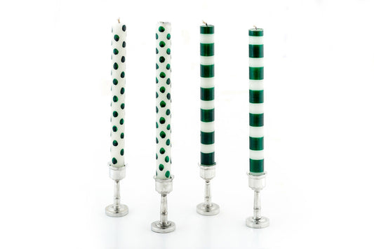 Green Dots & Stripes Tapers - Gift Box of 4
