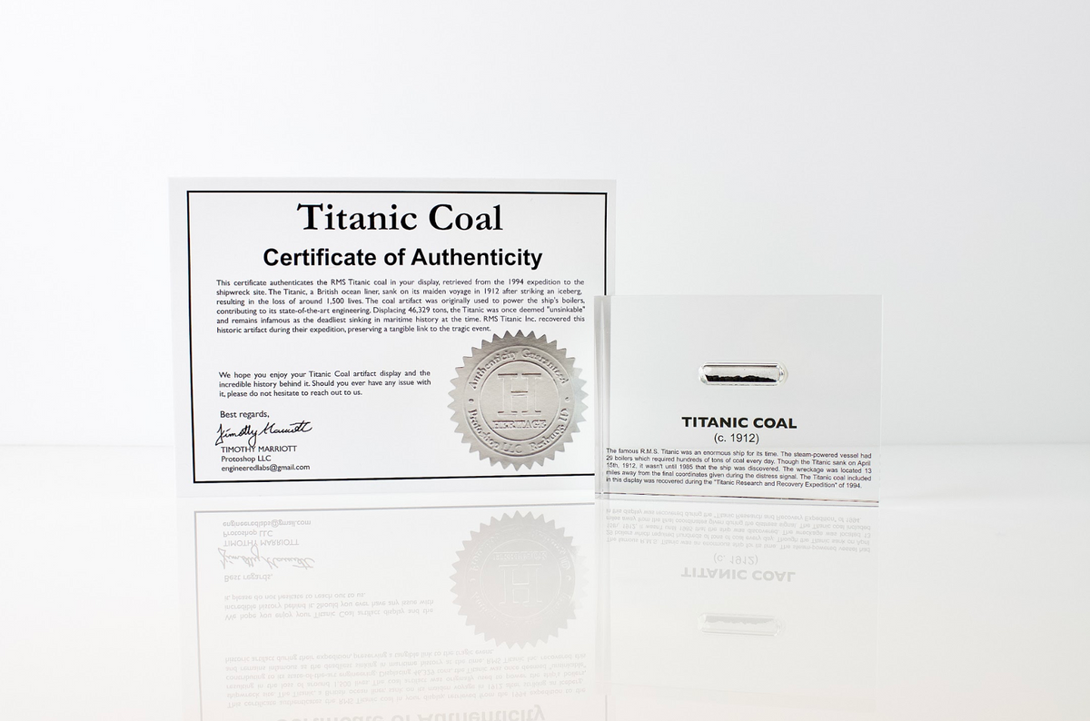 Titanic Coal Artifact Display