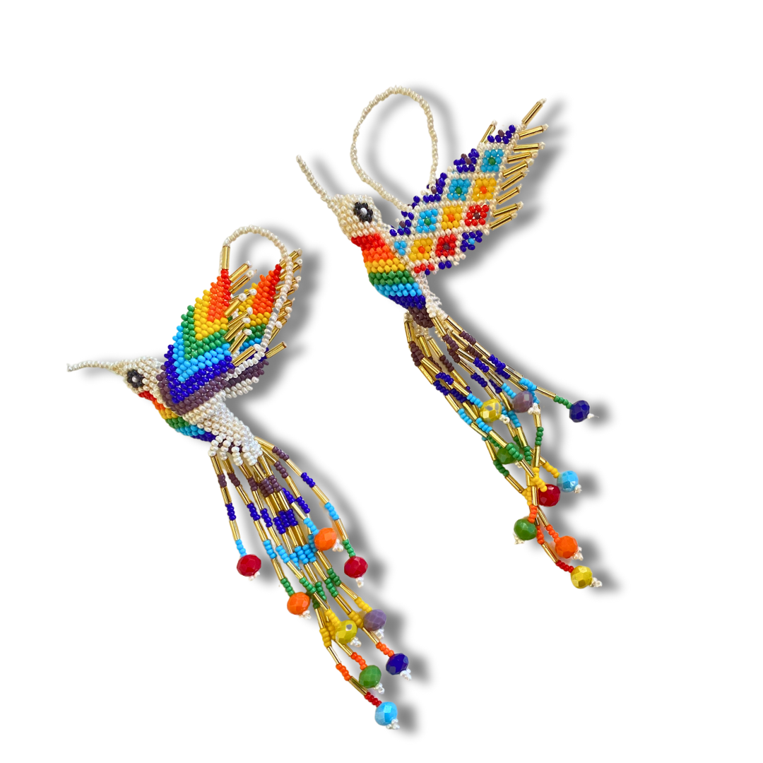 Large Hummingbird Seed Bead Handmade Ornament - Guatemala - Osadia Concept Store