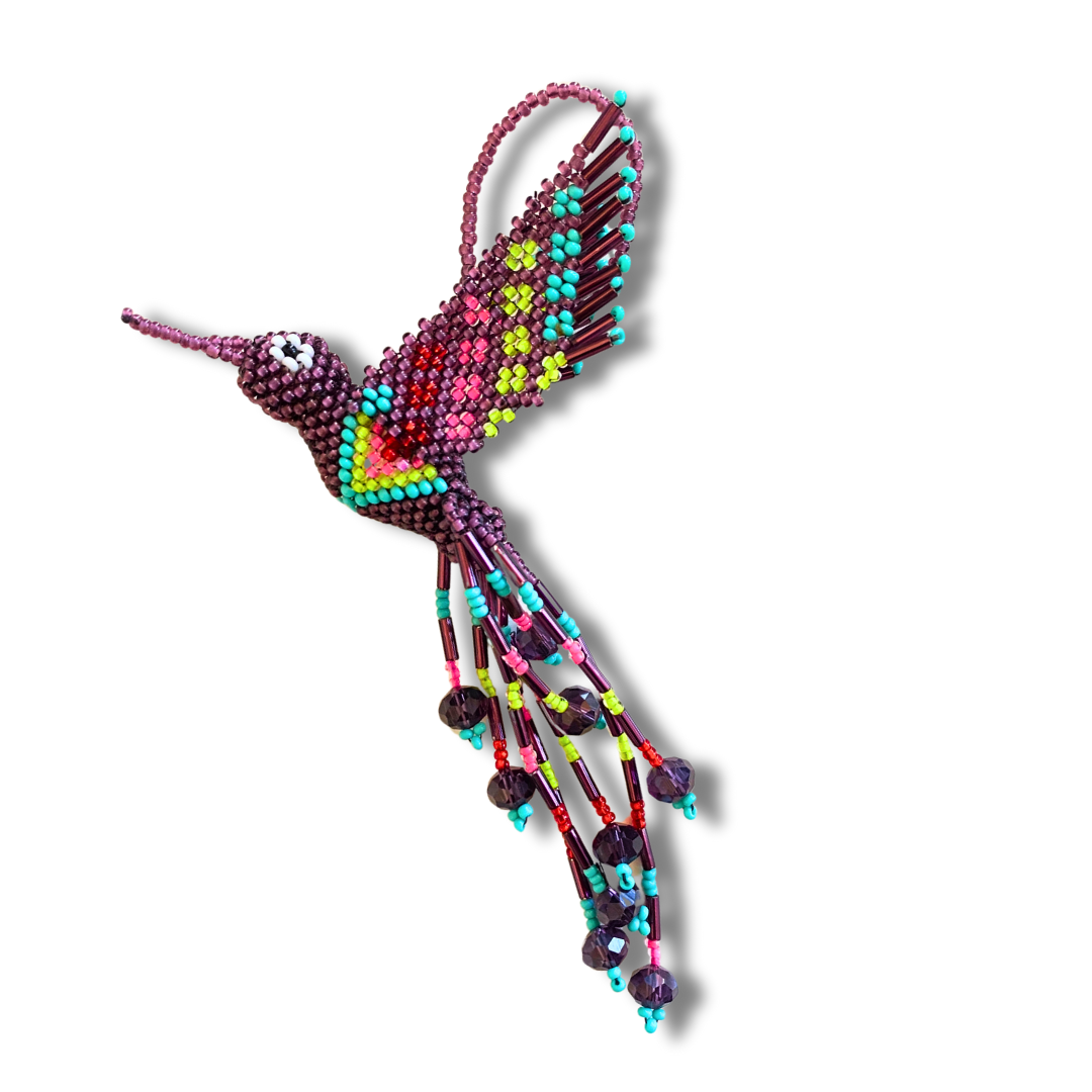 Large Hummingbird Seed Bead Handmade Ornament - Guatemala - Osadia Concept Store