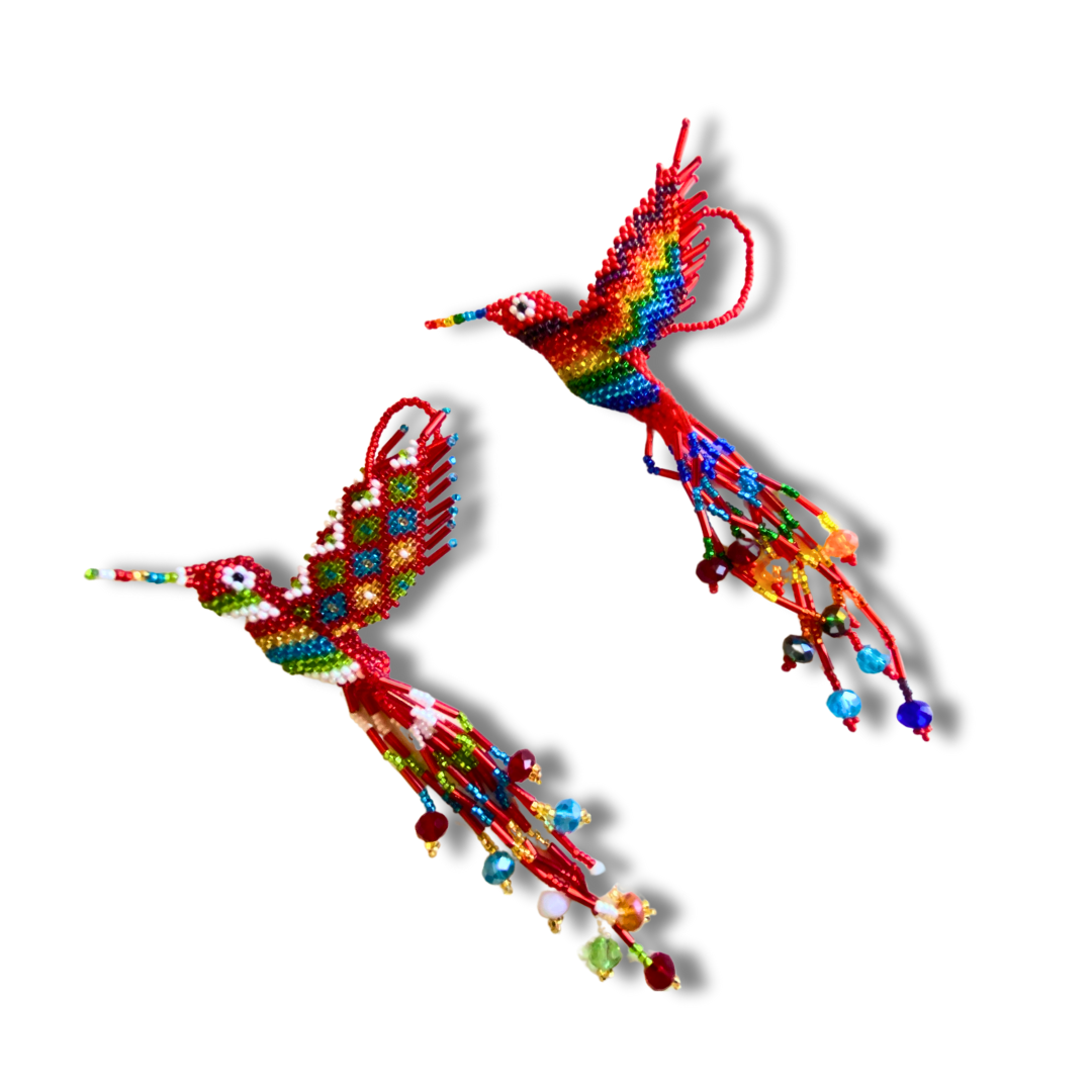 Large Hummingbird Seed Bead Handmade Ornament - Guatemala - Osadia Concept Store