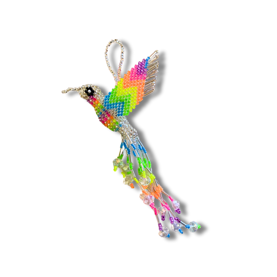 Large Hummingbird Seed Bead Handmade Ornament - Guatemala - Osadia Concept Store