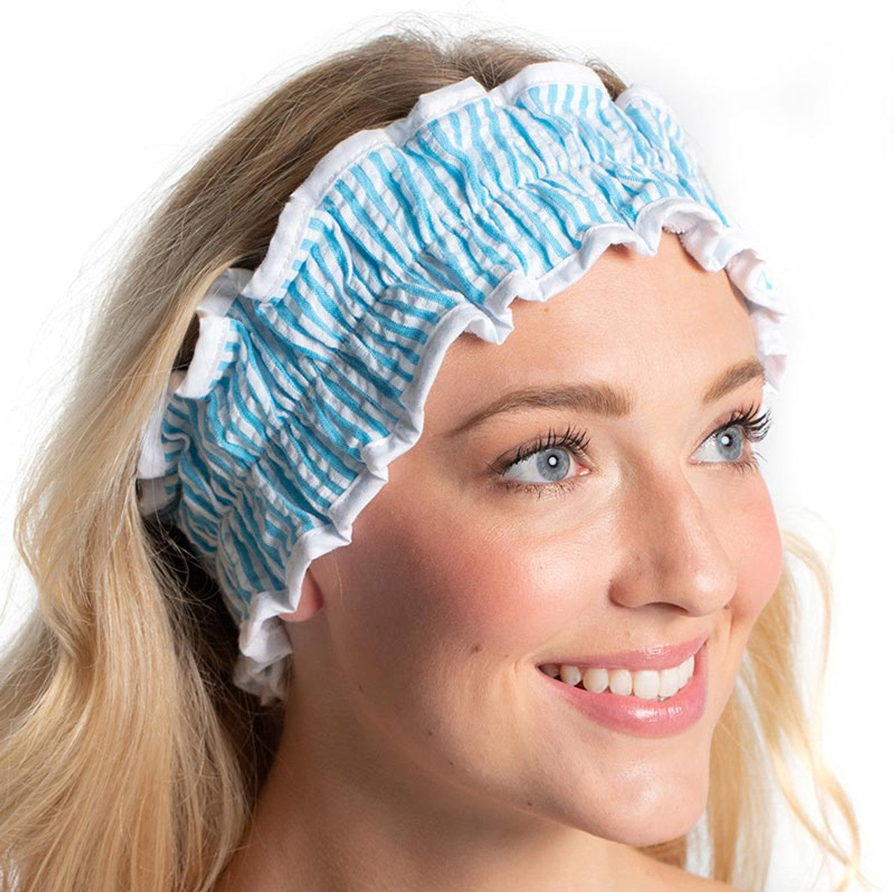 Pretty Seersucker Spa Headbands | Cozy Hair Bands For Makeup and Skincare