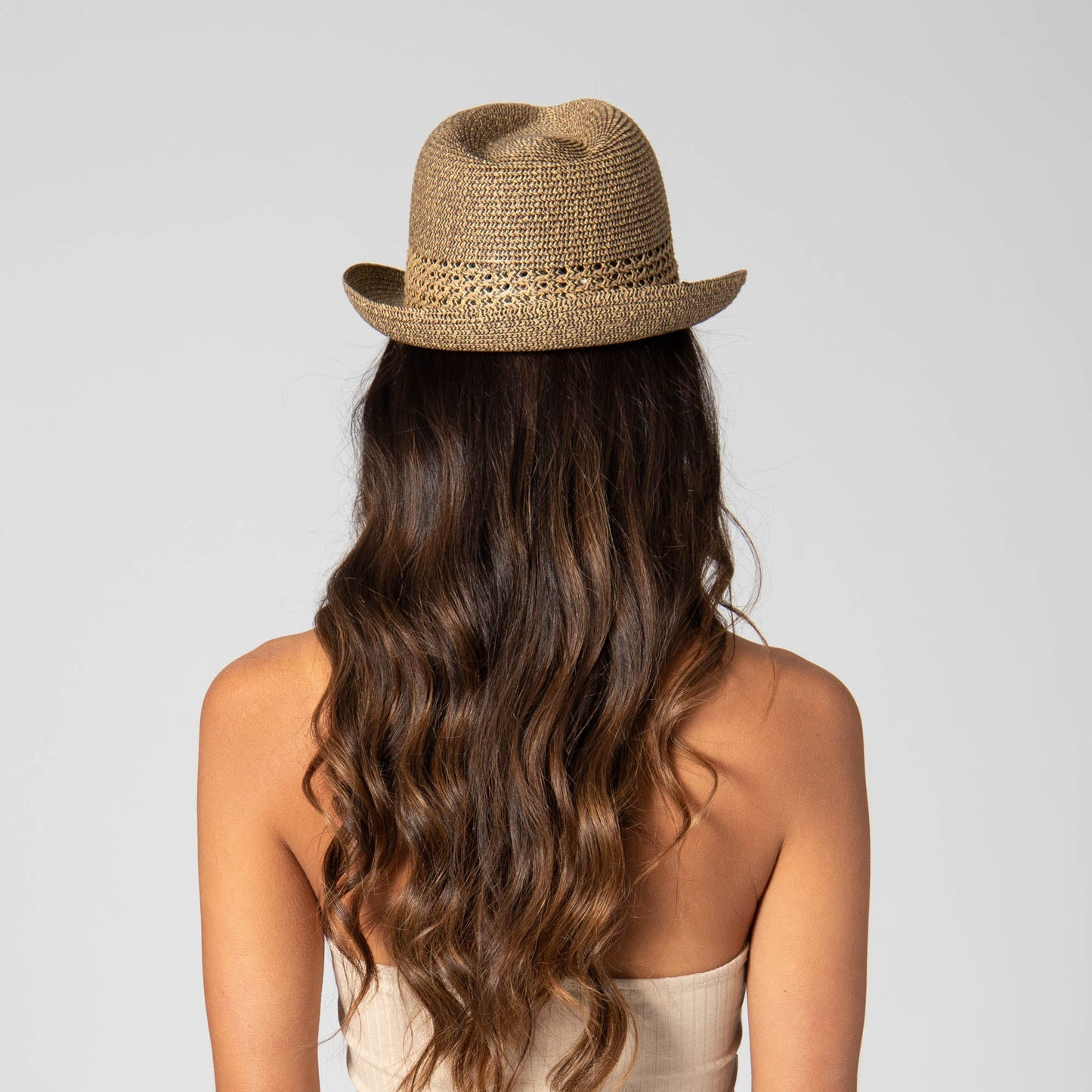 Everyday Fedora - Women's Fedora W/ Open Weave Inset