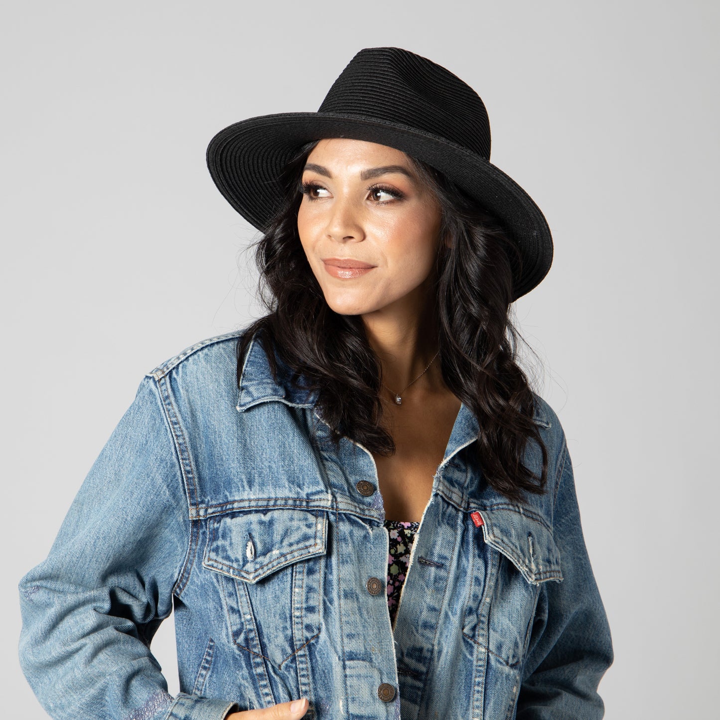 Women's Water Repellent Fedora with Tie