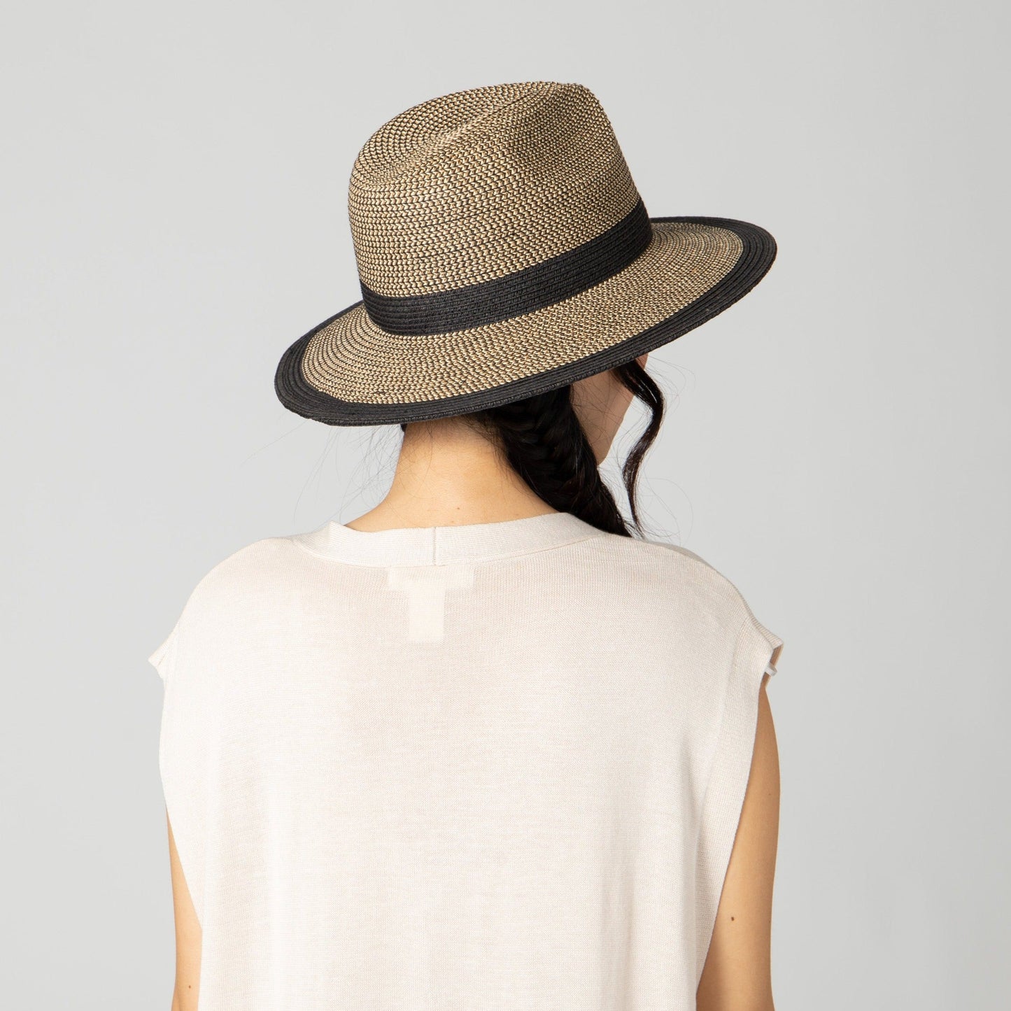Women's Water Repellent Striped Fedora