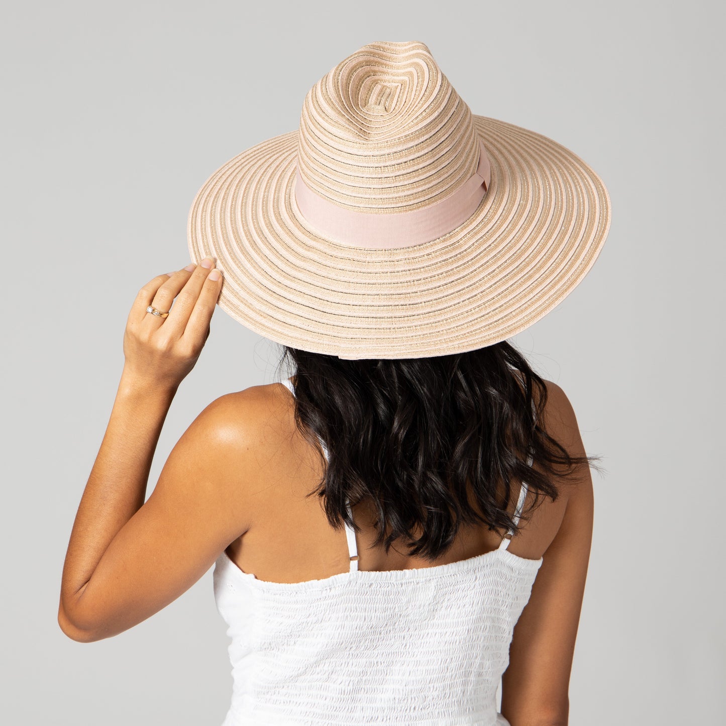 Women's Mixed Braid Pinched Knot Trim Fedora