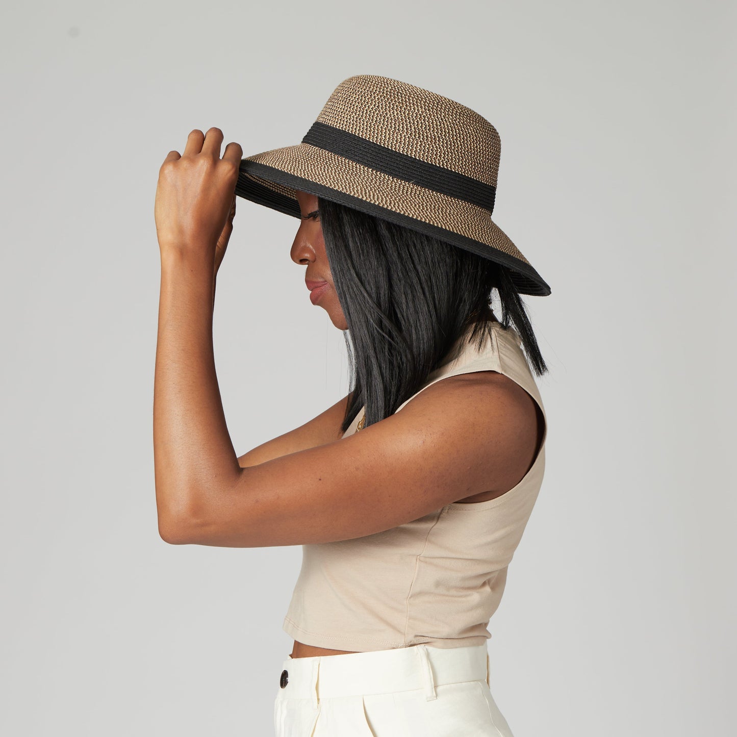 Women's Water Repellent Striped Cloche