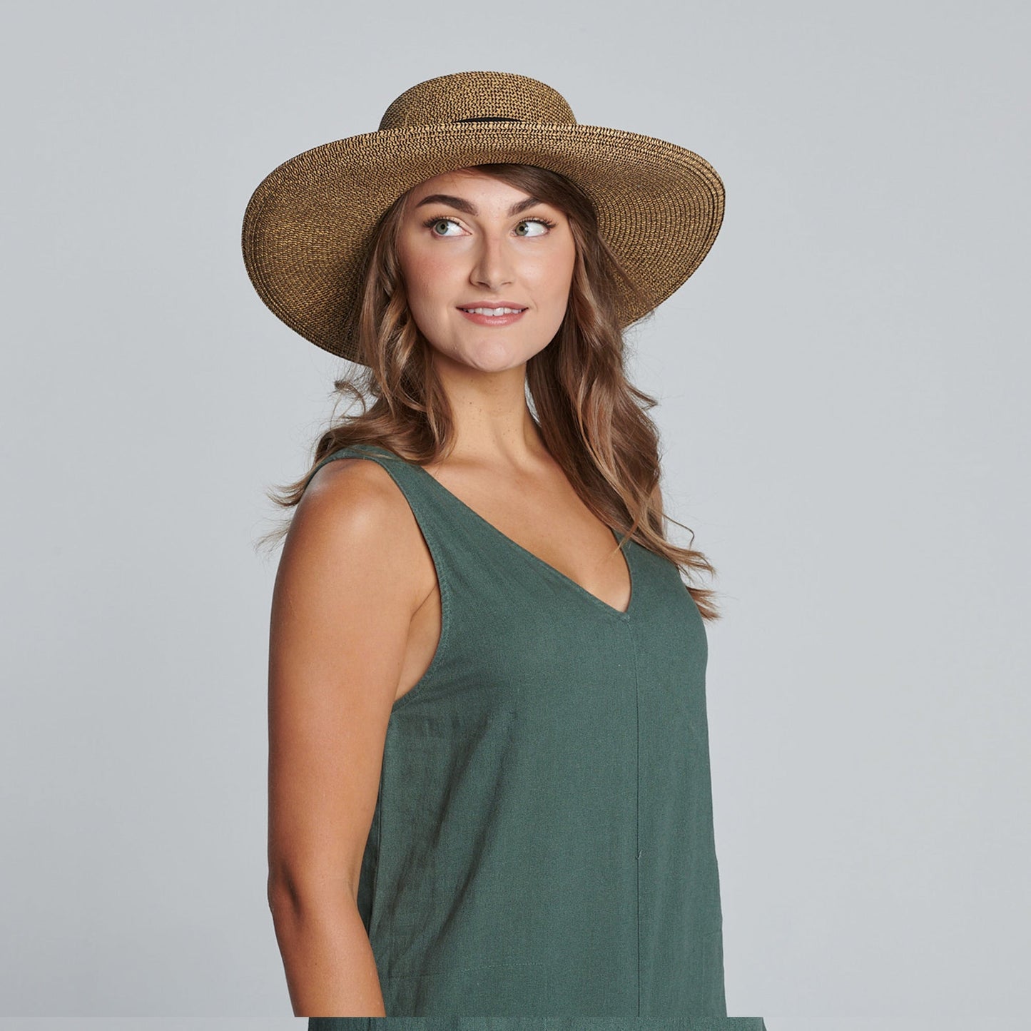 Women's Sun Brim Boater Hat with Scarf Bow