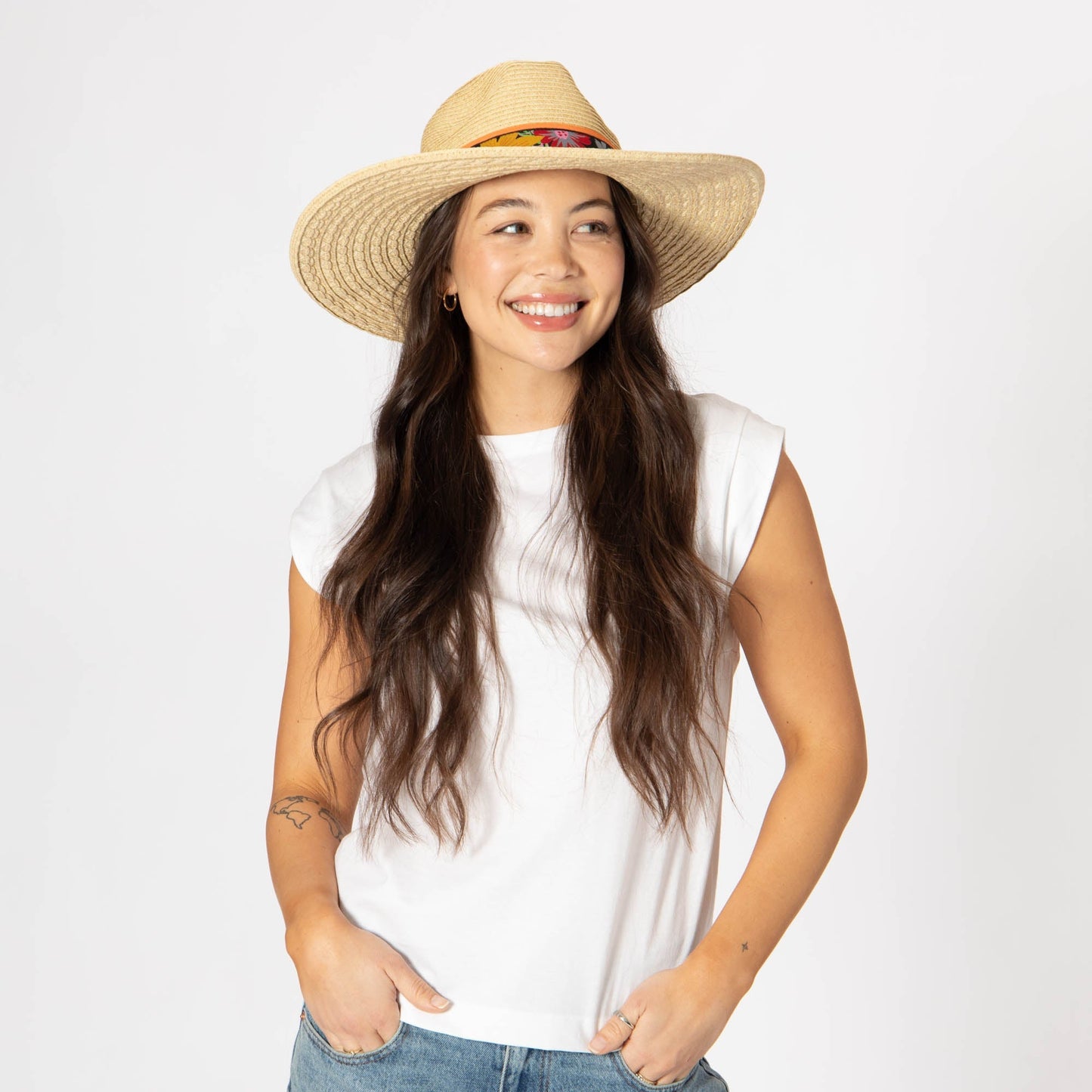 Flora - Mixed Ultrabraid Fedora with Floral Band