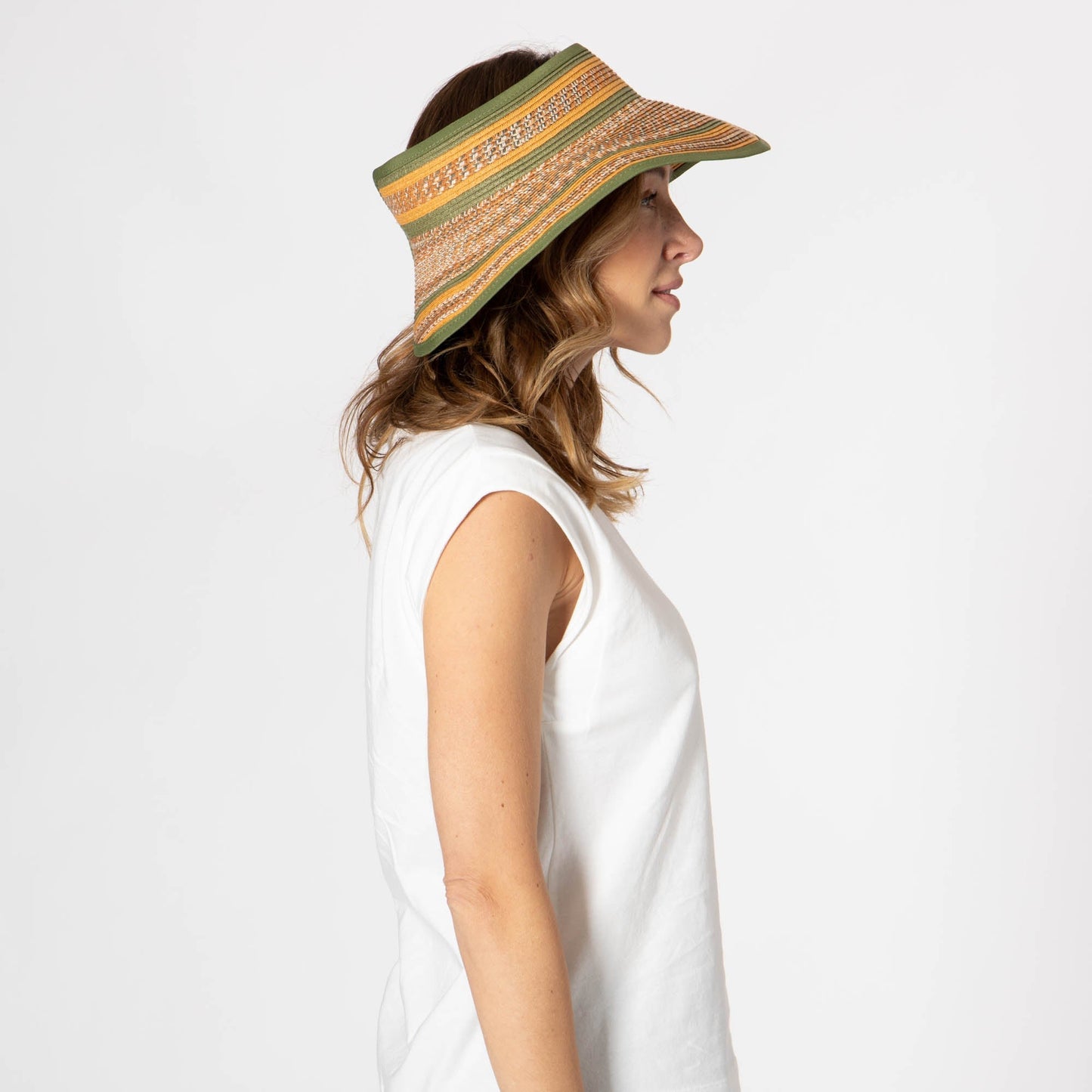 Women's Neutral Colored Ultrabraided Large Brim Packable Visor (UBV2004)