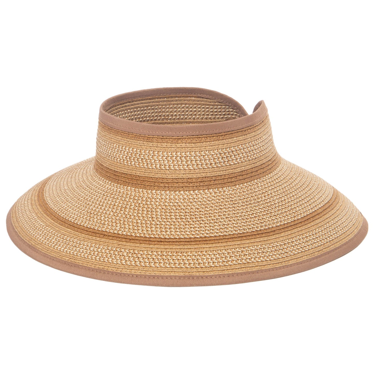 Women's Neutral Colored Ultrabraided Large Brim Packable Visor (UBV2004)