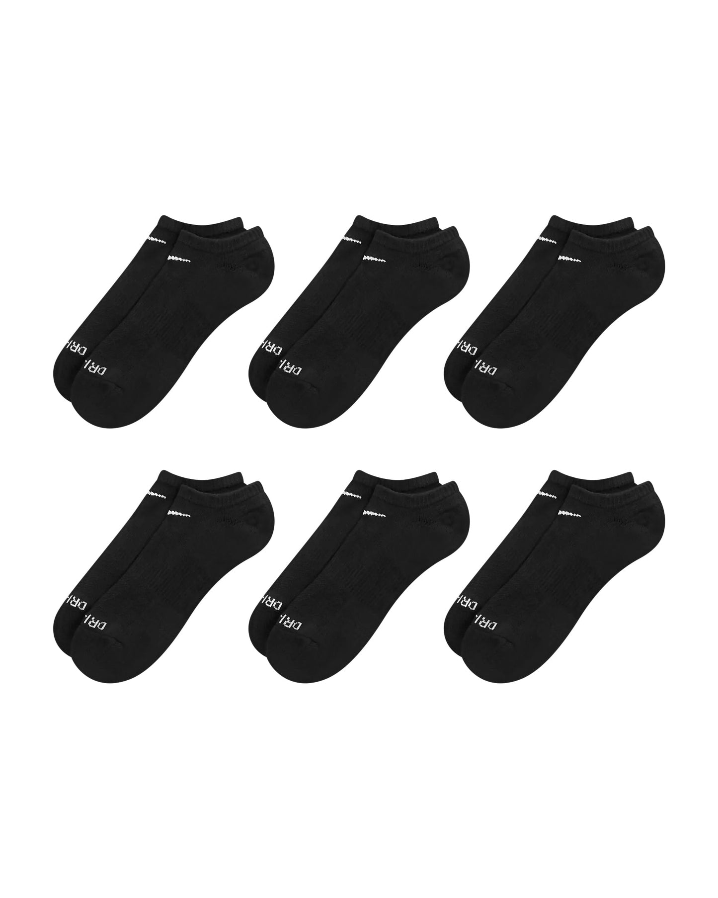 Nike 6-Pack Everyday Plus No Show Socks - Black