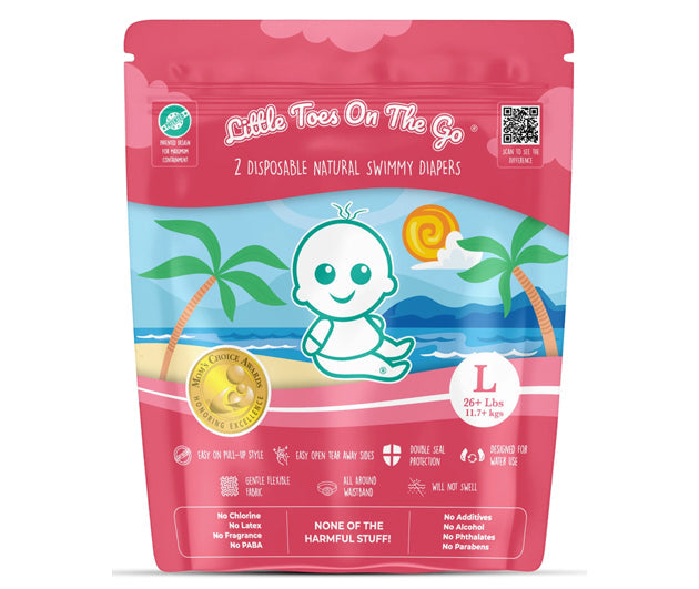 Little Toes® Natural Swim Diapers — On-the-Go 2 Pack