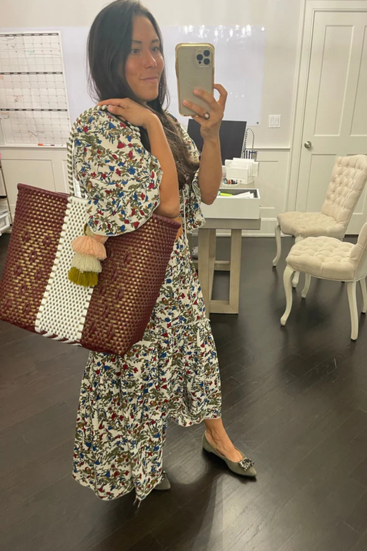 Zen Wine & Gold Citron Tote