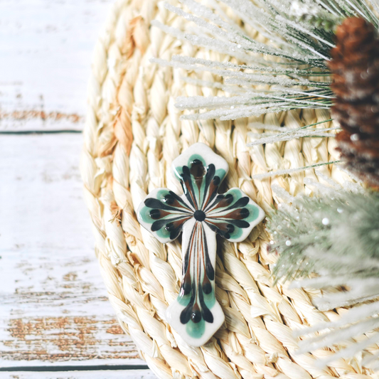 Hand-Painted Stoneware Cross - Osadia Concept Store