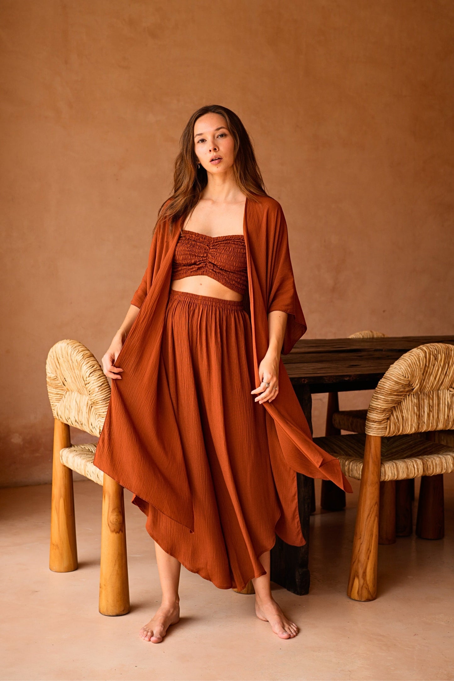 Kaia Flowy Kimono Wrap Duster