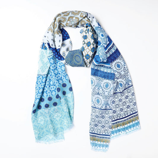 Santorini Patterned Wrap - Blue Multi