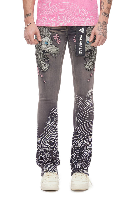 Valabasas Tenka Stacked Denim Jean - Grey Wash