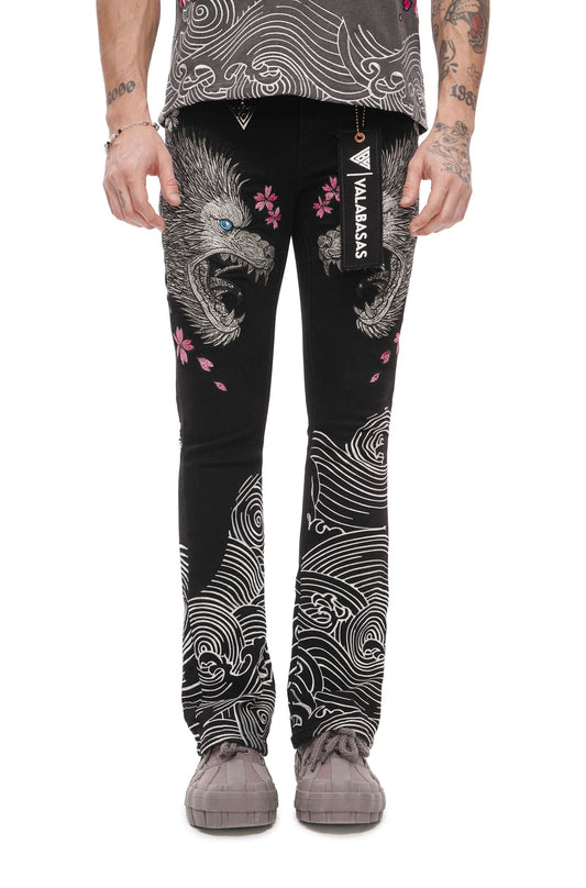 Valabasas Tenka Stacked Denim Jean - Jet Black