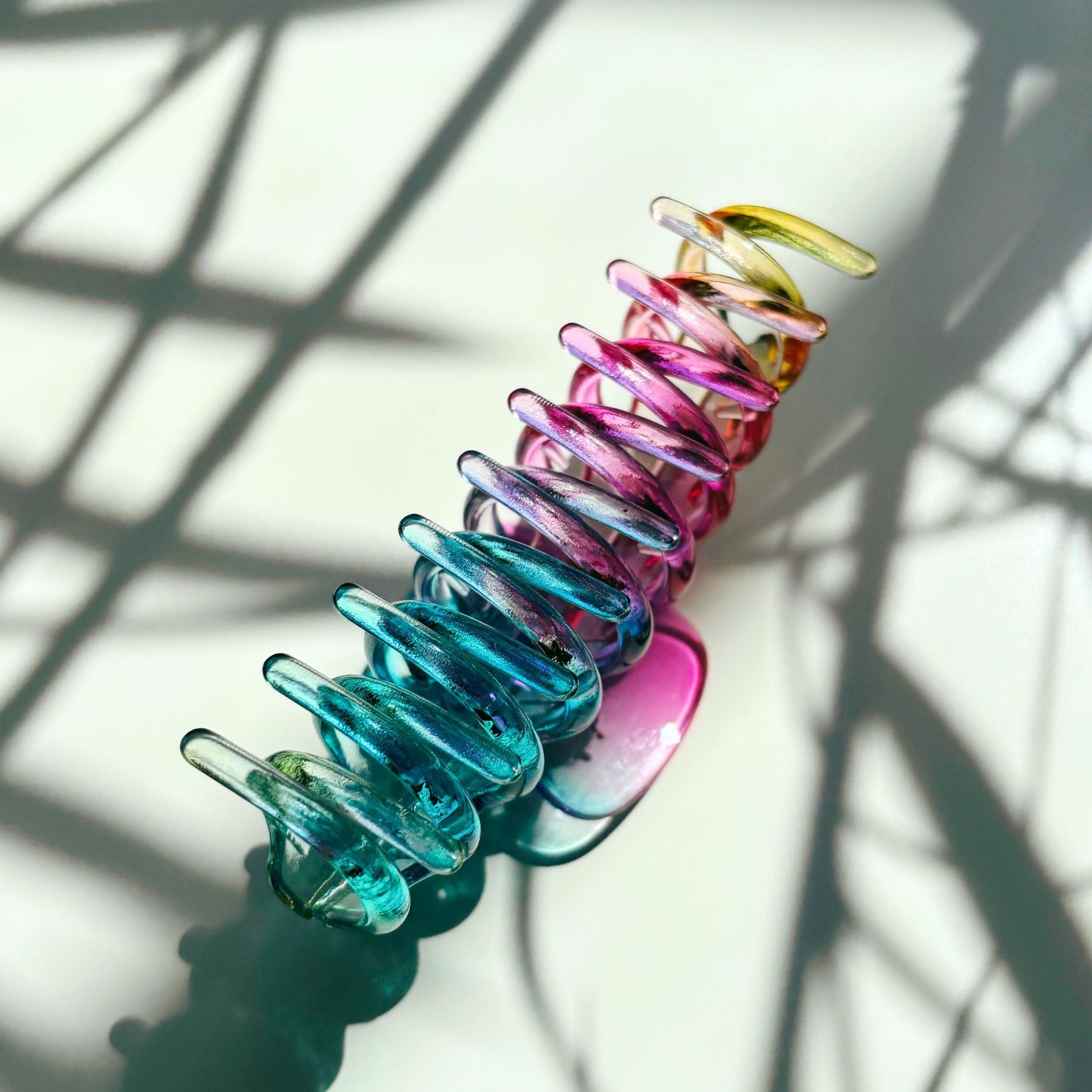 Velvet Claws Hair Claw | The Lobster in Glossy Translucent Rainbow | Claw Clip in Velvet Travel Bag