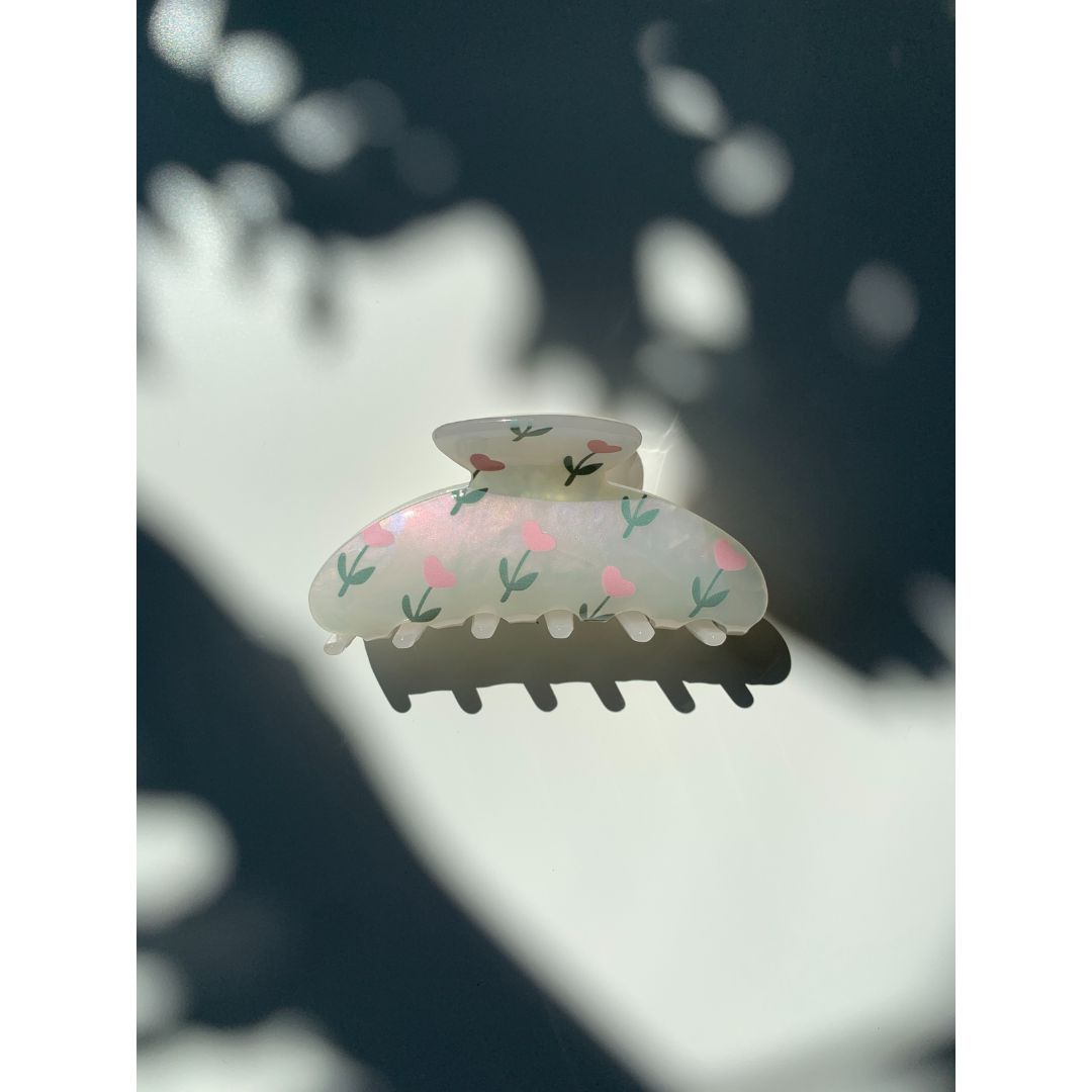 Velvet Claws Hair Clip | The McKenzie in Heart Flower Hair Claw