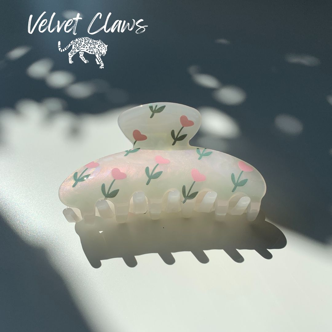 Velvet Claws Hair Clip | The McKenzie in Heart Flower Hair Claw