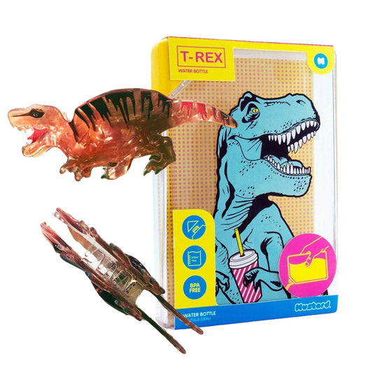 Velvet Claws T-Rex Hair Claw and T-Rex Flask Style Pop Art Water Bottle Bundle