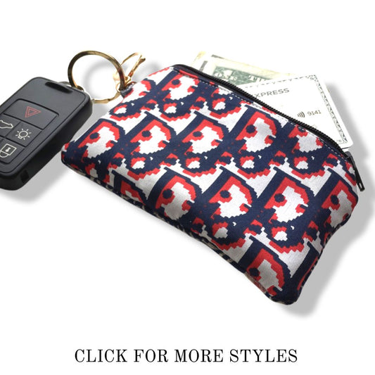Vintage Trotter Silk Scarf Coffee Run Keychain Bag