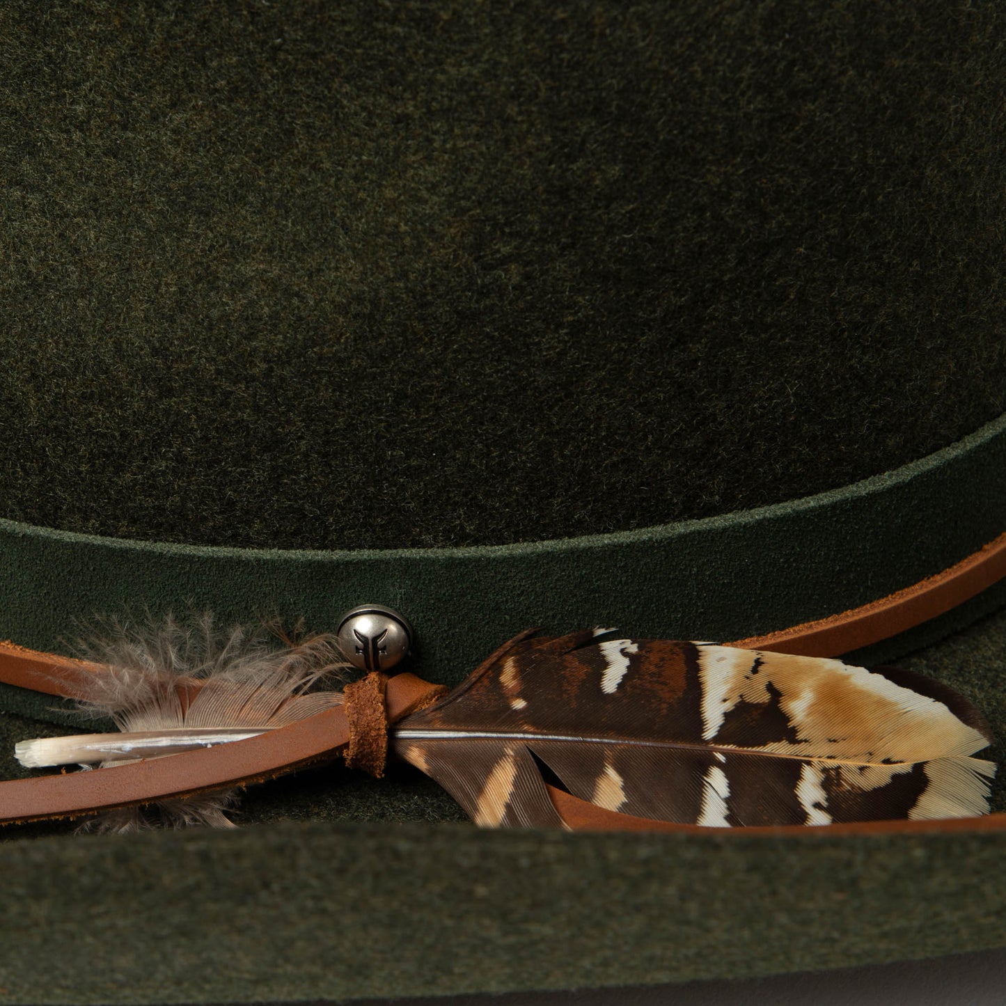 Wool Cowboy Hat with Pinch Crown and Feather by FRYE