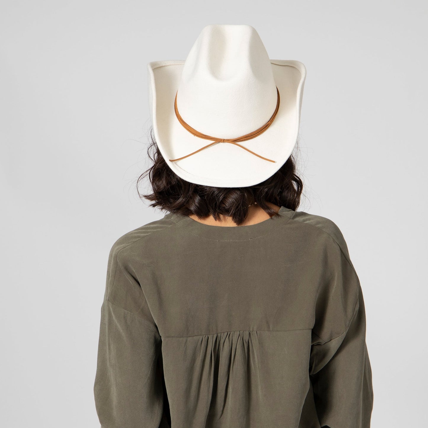 Women's Felt Cowboy Hat w/Twisted Faux Leather Band