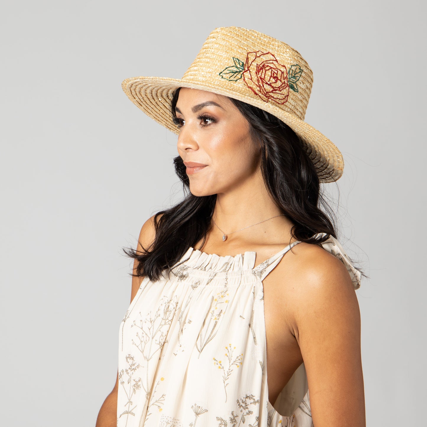 Women's Wheat Straw Palm Fedora